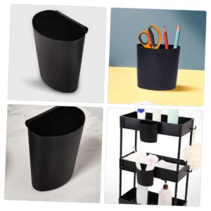 NOLITOY 4pcs Tools Storage Bins Trash Can Cart Hanging Basket Shopping Cart Cup Holder Hanging Organizer Salon Cart Attachment Small Hanging Bucket Plastic Wastebasket Household