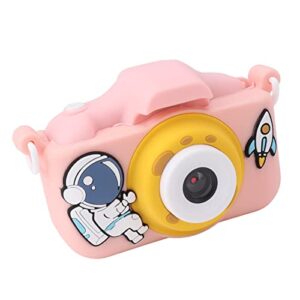 kids selfie camera, timing video recording anti blue light screen blue 20mp multi photo frame children camera 4 filter effects for boys and girls toy (pink)