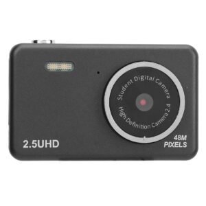 2.5k digital camera, 8x zoom automatic light sensitivity dual lens video camera, for kids student, cute pocket hd camcoder (black)