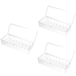 cabilock 3 sets card storage box business card plastic holders business card case cards storage case business card stand card stands for display child with cover the pet card box