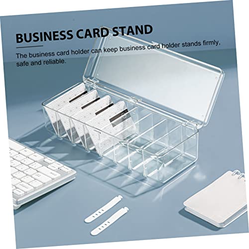 Cabilock 3 Sets Card Storage Box Business Card Plastic Holders Business Card Case Cards Storage Case Business Card Stand Card Stands for Display Child With Cover The Pet Card Box