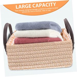 ibasenice 2pcs Storage Basket Clothes Storage Seagrass Woven Toy Basket Open Storage Bin Toy Storage Container Wood Basket Woven Storage Bins Household Clothes Basket Storage Box Pp Wardrobe