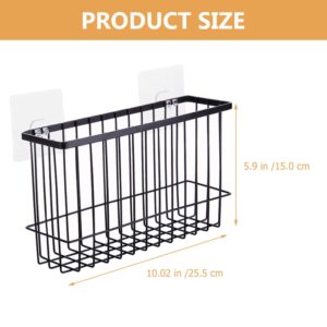 Alipis Kitchen Storage Shelf Kitchen Wall Basket Shower Basket Wall Hanging Basket Bathroom Toiletries Basket Hanging Wall Basket Sundries Storage Holder Iron Storage Basket Wall-mounted