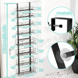 HapiRm Over Door Pantry Organizer - 8-Tier Metal Pantry Organizers and Storage with 8 Adjustable Baskets, Easy to Install Over The Door Spice Rack, Home & Kitchen Hanging Door Organizer