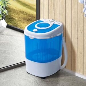 Muhub Portable Mini Washing Machine, Small Washer no dryer, 7.7lbs Semi-Automatic Compact Washer Machine, Laundry Washer for Home Apartment RV, Blue