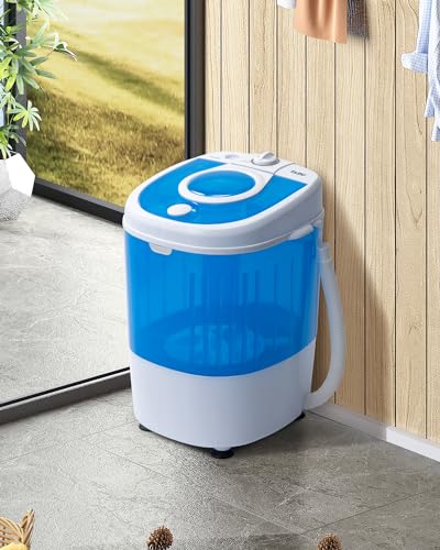 Muhub Portable Mini Washing Machine, Small Washer no dryer, 7.7lbs Semi-Automatic Compact Washer Machine, Laundry Washer for Home Apartment RV, Blue