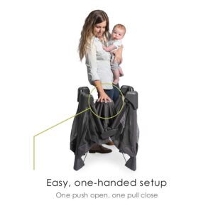4moms Breeze Plus Portable Playard with Removable Bassinet and Baby Changing Station, Easy One-Handed Setup & Breeze Bassinet Sheets, for Baby Bassinets and Furniture, Grey Beads