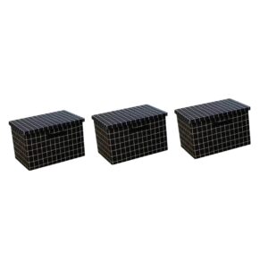 cabilock 3 pcs folding storage box collapsible storage bins stackable storage bins cube storage baskets storage cubes storage basket storage bins with lids container large cardboard