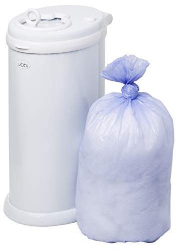 Ubbi Steel Odor Locking Diaper Pail + Disposable Pail Bags Value Pack