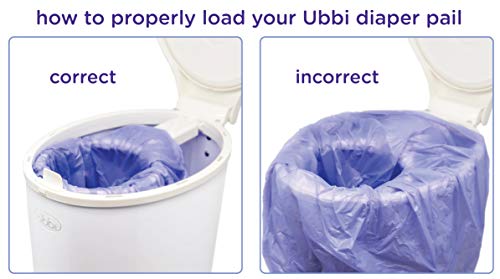 Ubbi Steel Odor Locking Diaper Pail + Disposable Pail Bags Value Pack