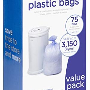 Ubbi Steel Odor Locking Diaper Pail + Disposable Pail Bags Value Pack