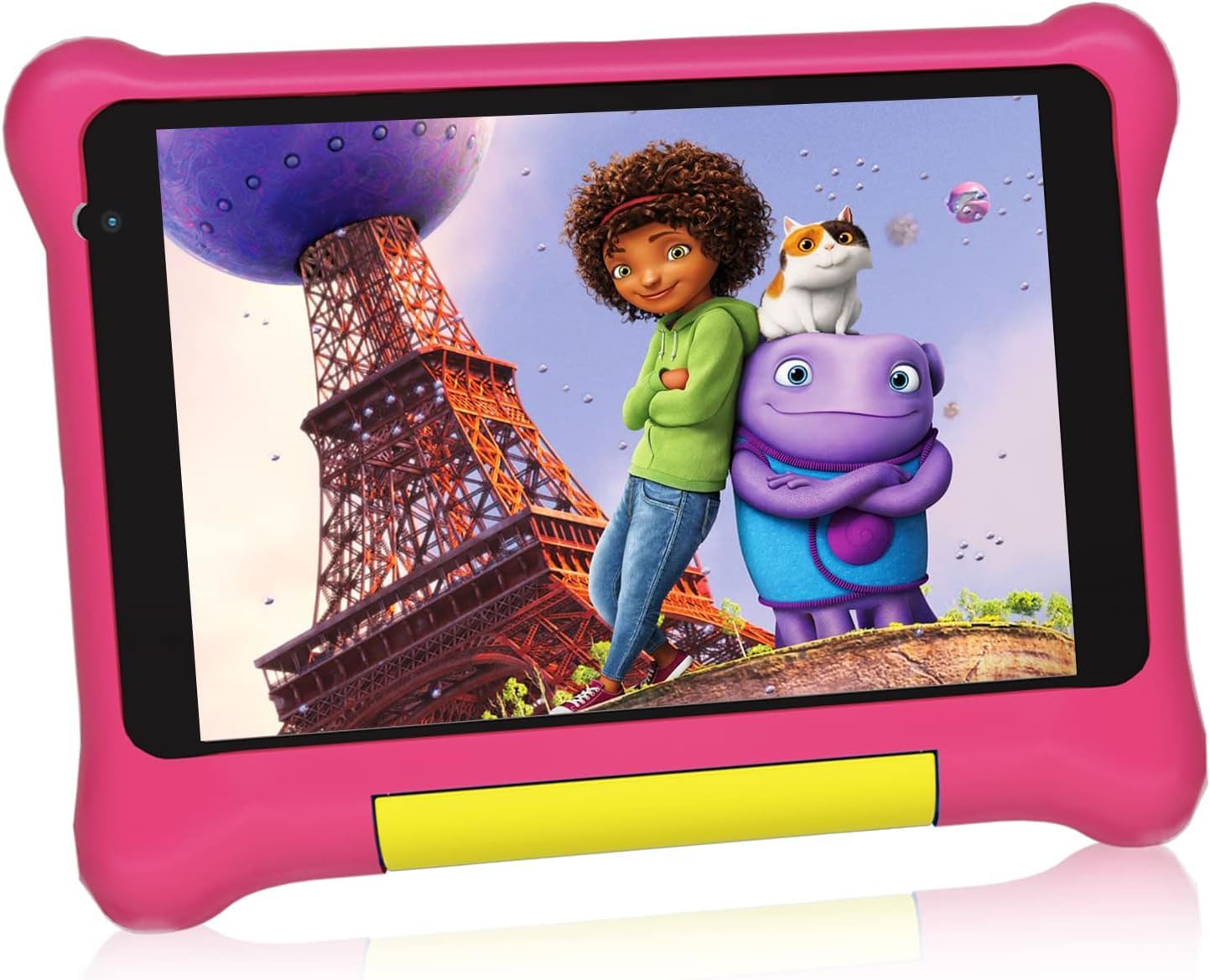 Mouikei Kids Tablet 7 inch, Android 12 Tablet for Kids Quad Core 2GB 32GB Educational Children's Tablet with Parental Control, Bluetooth, WiFi, Shockproof Case, Dual Camera (Dark Pink)