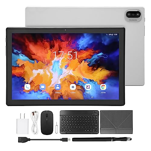 Jopwkuin 10.1in Tablet, Tablet for Android 11.0 Touch Pen 12GB RAM for Home (White)