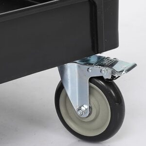 Large Utility Cart | Heavy Duty Cart Holds up to 500 lbs | 2-Shelf Rolling Cart | Service Cart for Warehouse, Garage, Shop, School & Office (45.67" x 25" / Black) - w 360° Flexibility Wheels