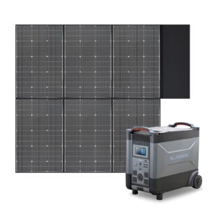 allpowers r4000 + sp039, 3600wh 3600w lifepo4 expandable portable power station with 600w portable solar panel included, 30a rv outlet, voice control, ups solar generator with panel in