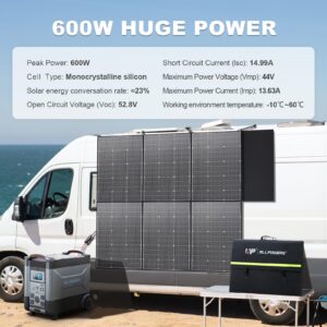 ALLPOWERS R4000 + SP039, 3600Wh 3600W LiFePO4 Expandable Portable Power Station With 600W Portable Solar Panel Included, 30A RV Outlet, Voice Control, UPS Solar Generator With Panel In