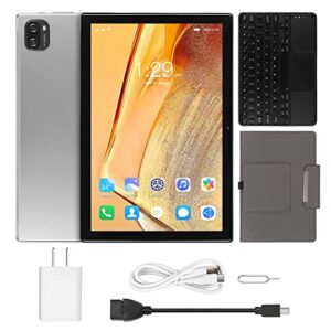 Jopwkuin Tablet, 2 in 1 USB C Fast Charging 100‑240V Support 10. 1 Inch Tablet for Work for Android 12 (US Plug)