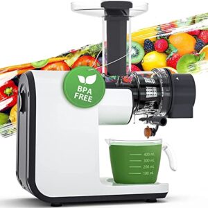 aeitto cold press juicer, bpa free slow juicer, easy to clean, juicer machines with quiet motor & reverse function, masticating juicer for vegetable and fruit