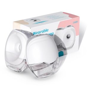 X-Bosak Breast Pump Hands Free, Wearable Electric Portable Silicone Breast Pump, 3 Modes & 8 Levels, Painless & Leak-Proof Design, 17mm~27mm Flange Inserts, Smart LCD Display, 2 Pack, White