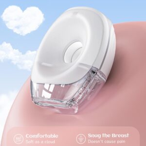 X-Bosak Breast Pump Hands Free, Wearable Electric Portable Silicone Breast Pump, 3 Modes & 8 Levels, Painless & Leak-Proof Design, 17mm~27mm Flange Inserts, Smart LCD Display, 2 Pack, White