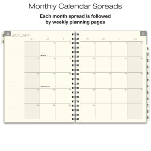 2024 Essential 8.5"x11" Monthly & Weekly Planner with Tabs & 5 Fashion Covers to Choose from - 14 Months (November 2023 - December 2024) - Frosted Vinyl Covers for Extra Protection