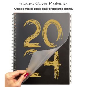 2024 Essential 8.5"x11" Monthly & Weekly Planner with Tabs & 5 Fashion Covers to Choose from - 14 Months (November 2023 - December 2024) - Frosted Vinyl Covers for Extra Protection