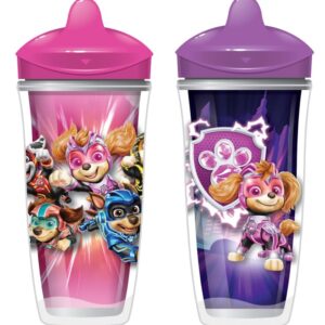 Playtex Baby Sipsters Stage 3 PAW Patrol Spout Cups, Spill-Proof, Leak-Proof, Break-Proof - Pink & Purple, 9 Oz, 2 Count