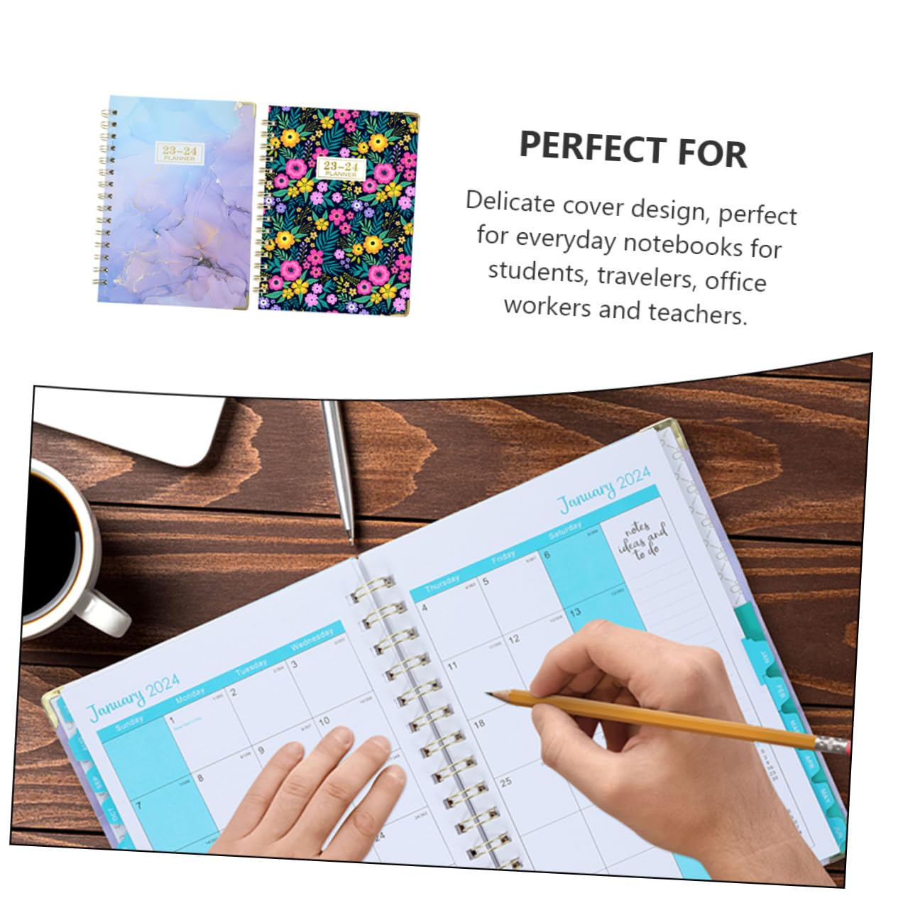 NUOBESTY 2pcs Carnes Para Estufa Student Notebook Note Pads Work Note Book Teacher Lesson Planner 2023-2024 Household Weekly Planner Write a Book Coil Book Office Course