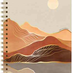 Global Printed Products, HARDCOVER 2024 Planner: (November 2023 Through December 2024) 8.5"x11" Daily Weekly Monthly Planner Yearly Agenda Bookmark, Pocket Folder & Sticky Note Set (Golden Desert)