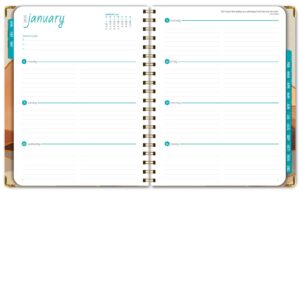 Global Printed Products, HARDCOVER 2024 Planner: (November 2023 Through December 2024) 8.5"x11" Daily Weekly Monthly Planner Yearly Agenda Bookmark, Pocket Folder & Sticky Note Set (Golden Desert)