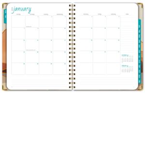 Global Printed Products, HARDCOVER 2024 Planner: (November 2023 Through December 2024) 8.5"x11" Daily Weekly Monthly Planner Yearly Agenda Bookmark, Pocket Folder & Sticky Note Set (Golden Desert)