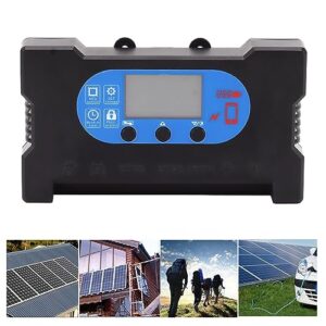 Solar Panel Controller, Fast Charging, Solar Panel Charger with Dual USB Type C, DC Fast Charging, Solar Charge Discharge Controller, Wiring Use (80A)