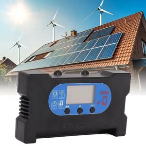 Solar Panel Controller, Fast Charging, Solar Panel Charger with Dual USB Type C, DC Fast Charging, Solar Charge Discharge Controller, Wiring Use (80A)