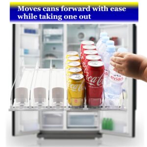 Drink Dispenser for Fridge,Automatic Pusher Glide Soda Can Dispenser for Refrigerator and Adjustable Width - Storage 25 Cans