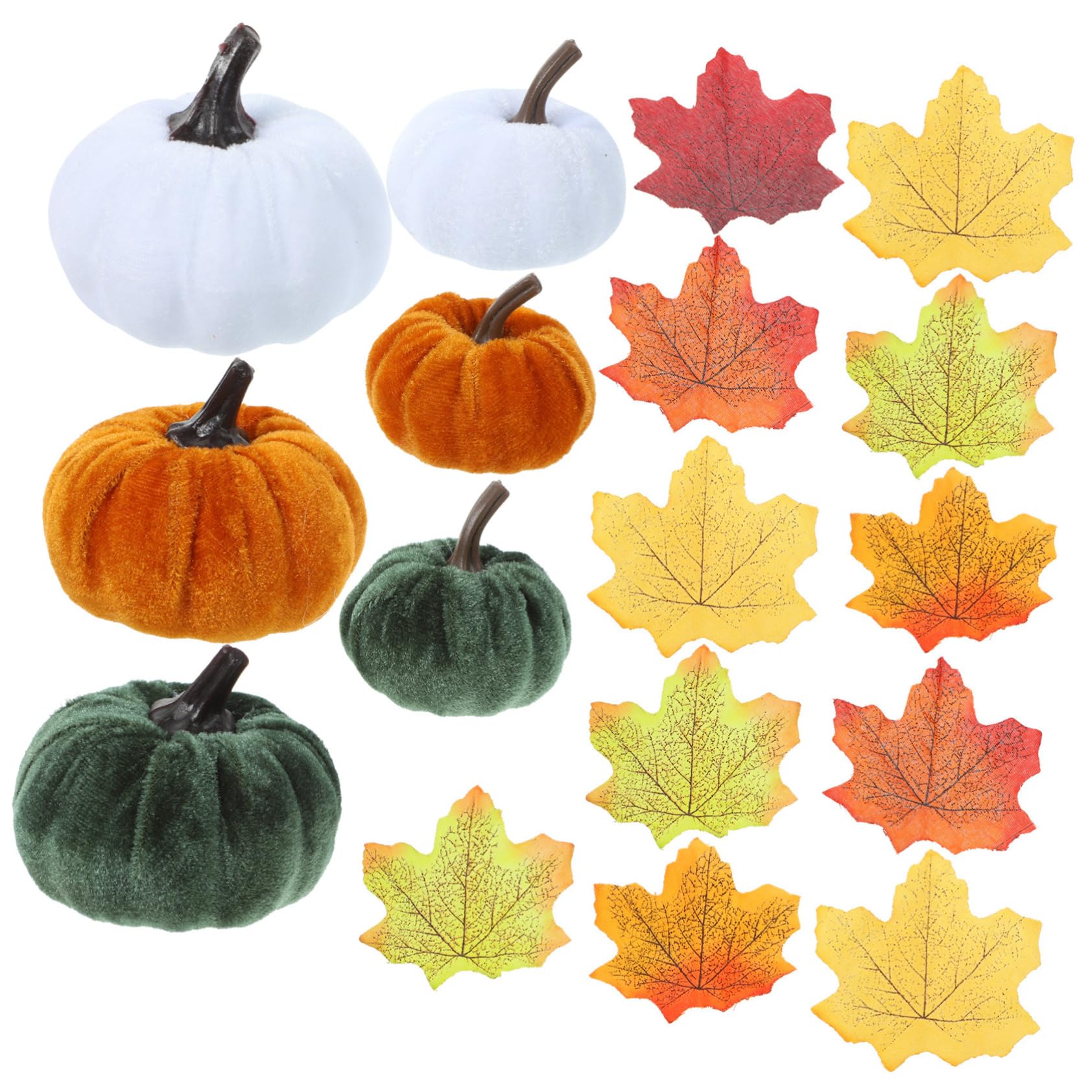 NOLITOY 1 Set Decorations Autumn Plush Model Pumpkin Decor 8 cm Thanksgiving Tabletop Adorn Artificial Foam Pumpkin Artificial Pumpkin Adorn Supplies Decorate Cloth Maple Leaves Model