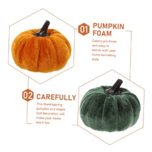 NOLITOY 1 Set Decorations Autumn Plush Model Pumpkin Decor 8 cm Thanksgiving Tabletop Adorn Artificial Foam Pumpkin Artificial Pumpkin Adorn Supplies Decorate Cloth Maple Leaves Model