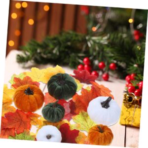 NOLITOY 1 Set Decorations Autumn Plush Model Pumpkin Decor 8 cm Thanksgiving Tabletop Adorn Artificial Foam Pumpkin Artificial Pumpkin Adorn Supplies Decorate Cloth Maple Leaves Model