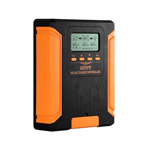 ATMOREA MPPT 60 Amp Solar Charge Controller - 12V 24V 36V 48V Auto Adaptive - LCD Display -Dual Fans Cooling- Supports up to 180V PV Input for AGM, Gel, Flooded and Lithium Battery