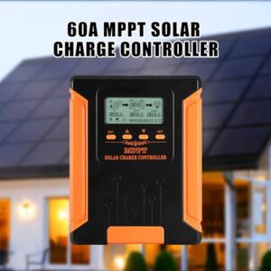 ATMOREA MPPT 60 Amp Solar Charge Controller - 12V 24V 36V 48V Auto Adaptive - LCD Display -Dual Fans Cooling- Supports up to 180V PV Input for AGM, Gel, Flooded and Lithium Battery