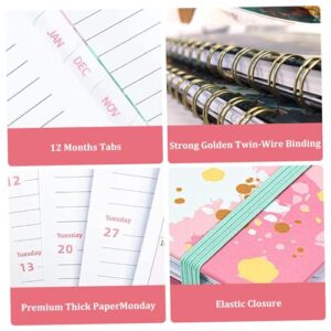 Academic Diary 2023-2024 Mid Year Diary July 2023-June 2024 A5 Week to View Twin-Wire Binding Weekly Planner with Hardcover Style 1