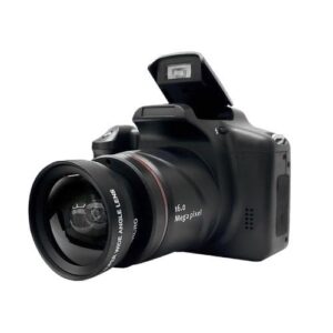 数码摄像机低价单品1600万像素高清家用小单反 (黑色单反+广角镜, 32gb)