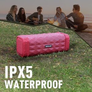 BUGANI Bluetooth Speaker, Portable Speaker Stereo Sound, IPX5 Waterproof Wireless Speaker, Built-in Microphone 24H Play, 100FT Bluetooth Range, Type-C, Outdoor Speakers Suitable for Home/Travel, Red