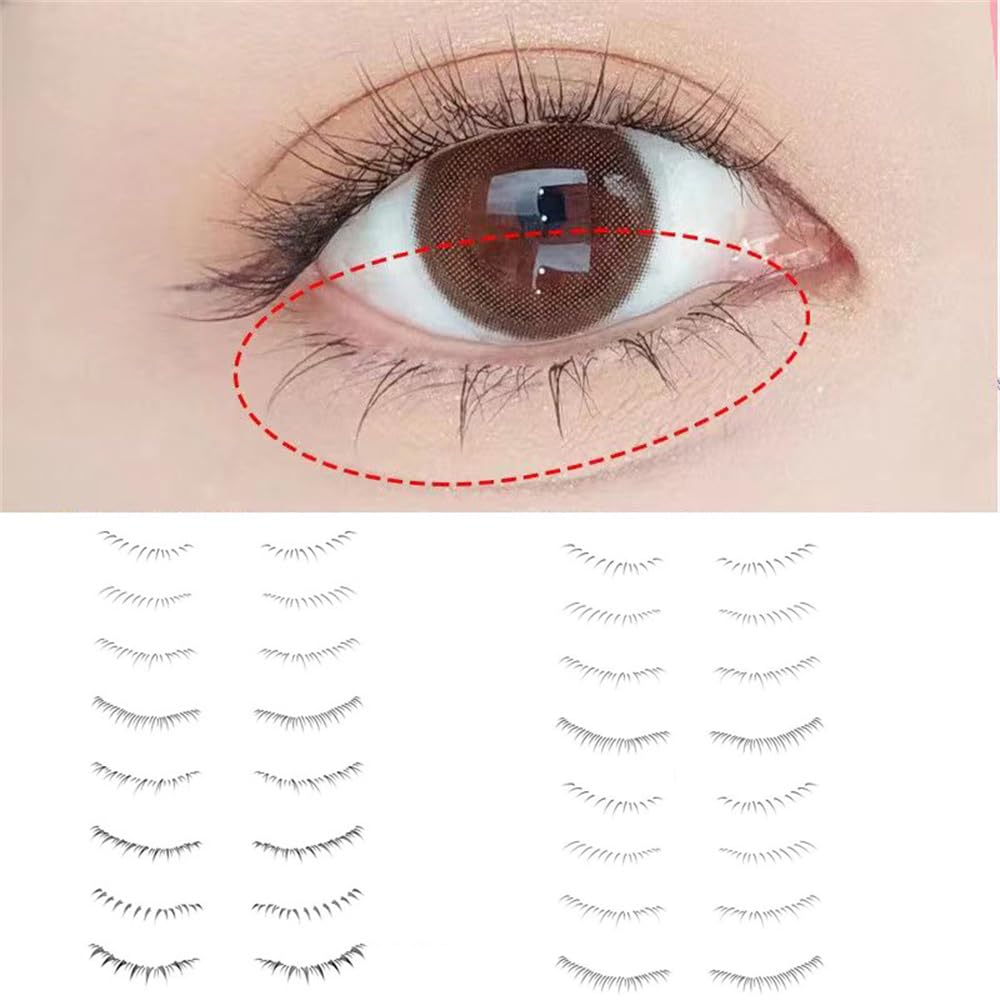 Lower Eyelash Tattoo Stickers, Lower Lash False Eyelashes, Ladies False Eyelashes Stickers, Waterproof Disposable Fake Eyelashes Tattoo Stickers (A)