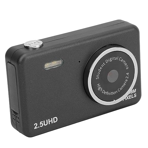 Smart Digital Camera, White Balance Cute Multi Color Filters Selfie Camera 2.5K HD for Student (Black)