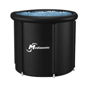 ice bath tub for athletes | large capacity 115 gallons / 433 liters | portable cold ice tub | inflatable ice bath for outdoor cold therapy tub by mediasonic (ms-100rp)