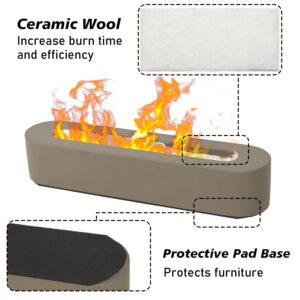 BPS Portable Mini Concrete Tabletop Fire Pit, Compact Rectangular Design in Brown for Indoor & Outdoor - Bio Ethanol Fuel