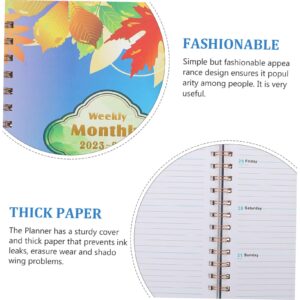 MAGICLULU 2pcs 2023 Agenda Book Note Pads Home Supply English Note Taking Book Spiral Academic Planner Daily Planner Notebook Schedule Notebooks Planners Paper Calendar Book Office Household