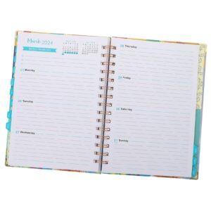 MAGICLULU 2pcs 2023 Agenda Book Note Pads Home Supply English Note Taking Book Spiral Academic Planner Daily Planner Notebook Schedule Notebooks Planners Paper Calendar Book Office Household