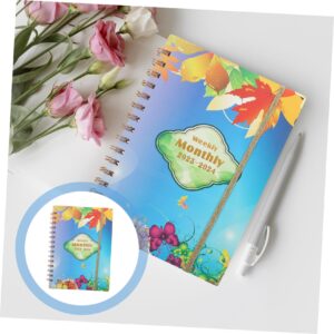 MAGICLULU 2pcs 2023 Agenda Book Note Pads Home Supply English Note Taking Book Spiral Academic Planner Daily Planner Notebook Schedule Notebooks Planners Paper Calendar Book Office Household