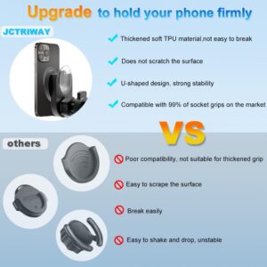 Car Phone Holder for Socket Mount, Air Vent Car Phone Holder for Pop Grip [Never Blocking] AC Vent Clip Phone Mount 360° Adjustable Works with Popsocket Car Mount for iPhone Samsung All Smartphones